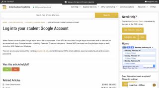 Log into your student Google Account – WFU IS
