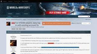 For STEAM players, easy log in with existing account fix - World ...