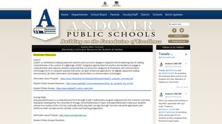 Andover Public Schools - Elementary Curriculum Resources for ...