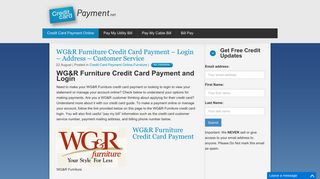 WG&R Furniture Credit Card Payment - Login - Address - Customer ...
