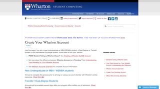 Create Your Wharton Account – Wharton Computing Student Computing