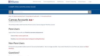 Canvas Accounts | Wharton Knowledge Base