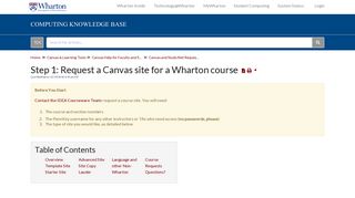 Step 1: Request a Canvas site for a Wharton course | Wharton ...