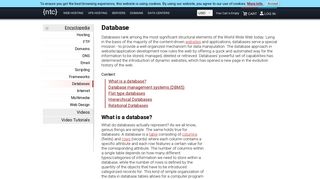 Information about what is a database, how it is being used and what for