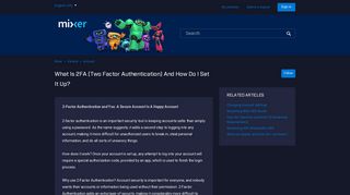 What is 2FA (two factor authentication) and How do I set it up? – Mixer