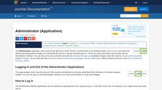 Administrator (Application) - Joomla! Documentation