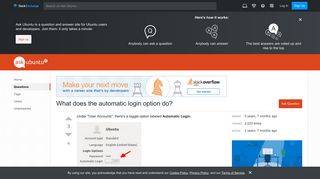 users - What does the automatic login option do? - Ask Ubuntu