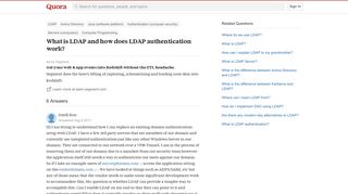 What is LDAP and how does LDAP authentication work? - Quora