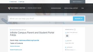 Infinite Campus Parent and Student Portal FAQs