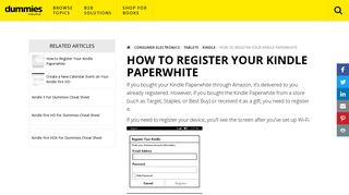 How to Register Your Kindle Paperwhite - dummies
