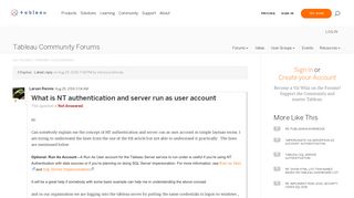 What is NT authentication and server run as use... |Tableau ...