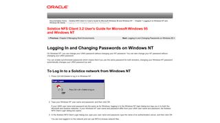 Logging In and Changing Passwords on Windows NT (Solstice NFS ...