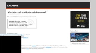 What is the result of setting the no login command? - Examtut
