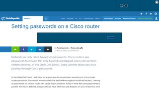 Setting passwords on a Cisco router - News, Tips, and Advice for ...