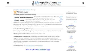 Whataburger Application, Jobs & Careers Online - Job-Applications.com