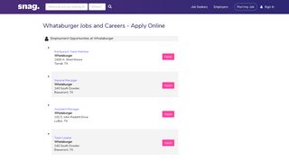 Whataburger Job Applications | Apply Online at Whataburger | Snagajob