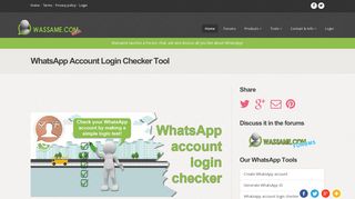 WhatsApp Account Login Checker Tool - Wassame