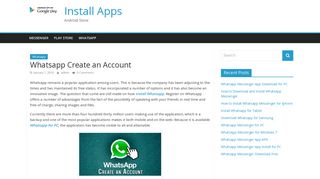 Whatsapp Create an Account | | Install Apps