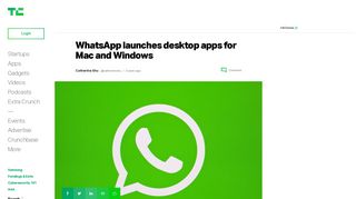 WhatsApp launches desktop apps for Mac and Windows | TechCrunch