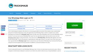 Use WhatsApp Web Login on PC - TricksMaze