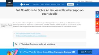 Full Solutions to Solve All issues with WhatsApp on Your Mobile- dr.fone