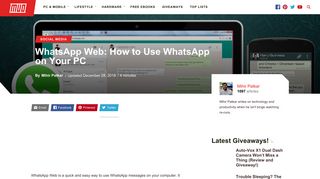 WhatsApp Web: How to Use WhatsApp on Your PC - MakeUseOf
