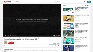 Whatscall user authorization error fix latest January 2017 - YouTube