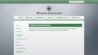Career Opportunities - Wheaton Franciscan