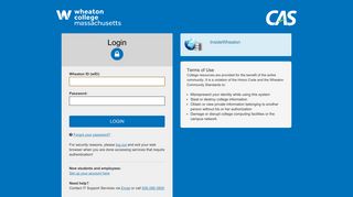 Login - CAS – Central Authentication Service - Wheaton College