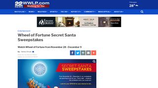 Wheel of Fortune Secret Santa Sweepstakes - WWLP.com