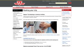 TTC Booking your trip