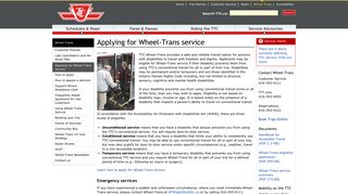 TTC Applying for Wheel-Trans service