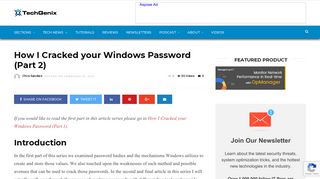 How I Cracked your Windows Password (Part 2) - TechGenix