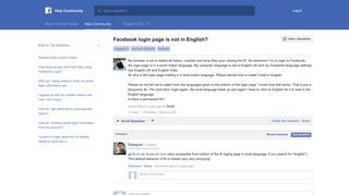 Facebook login page is not in English? | Facebook Help Community ...