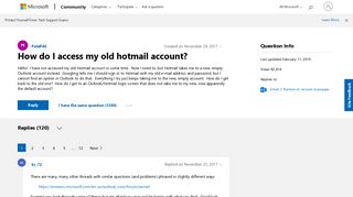 How do I access my old hotmail account? - Microsoft Community