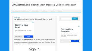 www.hotmail.com Hotmail login process | Outlook.com sign in