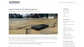 How to find a lost Android phone | Alienman Tech Blog