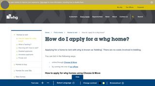 How do I apply for a whg home? | whg Housing Association