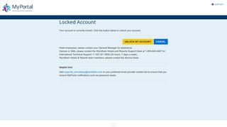 Locked Account - Wyndham Portal