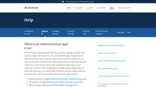 login.gov | What is an authentication app?