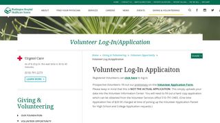 Volunteer Log-In/Application | WHHS