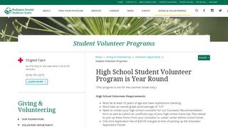 Student Volunteer Programs | WHHS