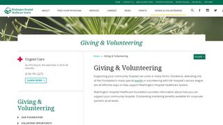 Giving & Volunteering | Washington Hospital