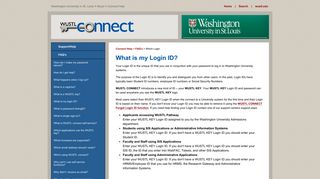 Which Login | Connect Help | Washington University in St. Louis