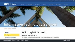 Which Login ID? - UCI Law