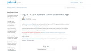 Log In To Your Account: Builder and Mobile App – Guidebook Support