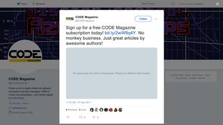 CODE Magazine on Twitter: 