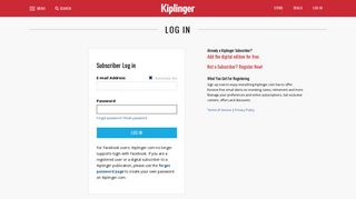 Log In - Kiplinger