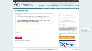 ACC Member Login - Association of Corporate Counsel (ACC)