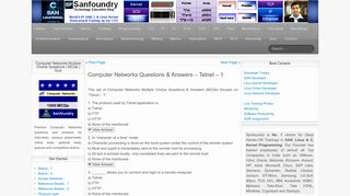 Telnet - Computer Networks Questions & Answers - Sanfoundry